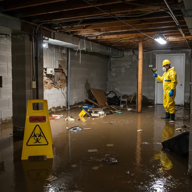 Flooded Basement Electrical Hazard in Oquawka, IL Property
